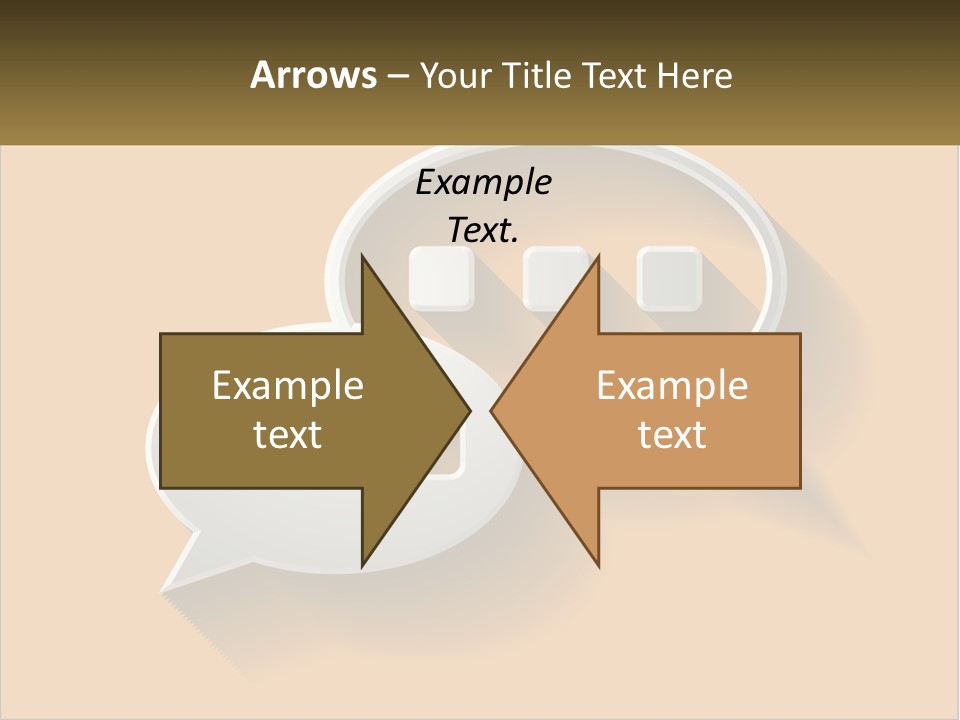 Two Speech Bubbles With Long Shadows On A Yellow Background PowerPoint Template