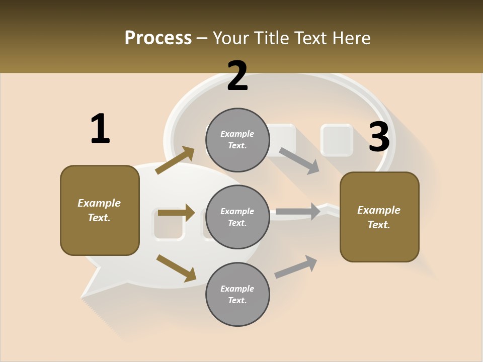 Two Speech Bubbles With Long Shadows On A Yellow Background PowerPoint Template