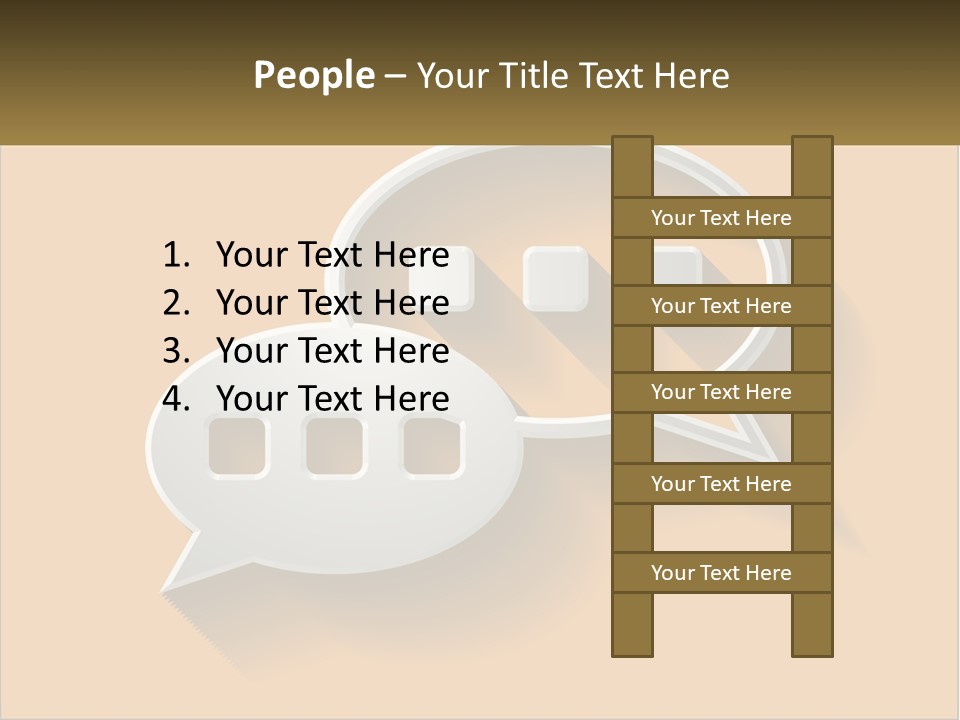 Two Speech Bubbles With Long Shadows On A Yellow Background PowerPoint Template