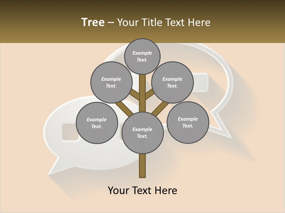 Two Speech Bubbles With Long Shadows On A Yellow Background PowerPoint Template