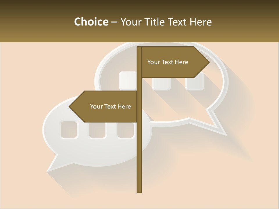 Two Speech Bubbles With Long Shadows On A Yellow Background PowerPoint Template