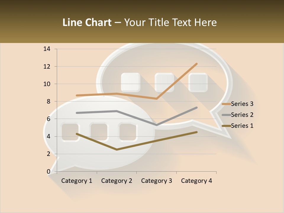 Two Speech Bubbles With Long Shadows On A Yellow Background PowerPoint Template
