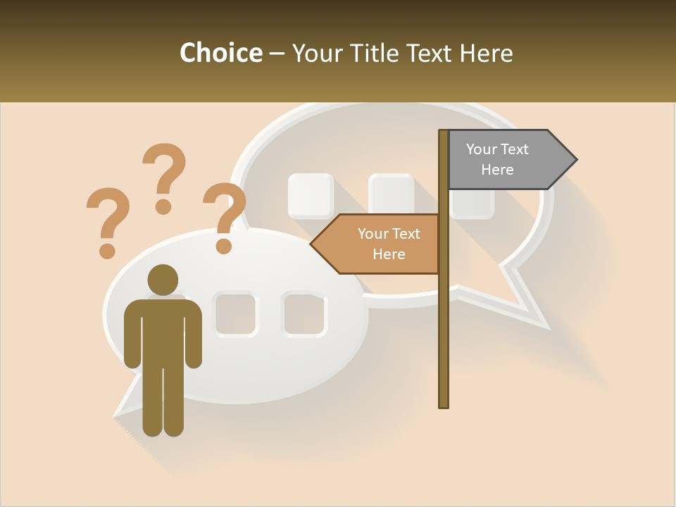 Two Speech Bubbles With Long Shadows On A Yellow Background PowerPoint Template