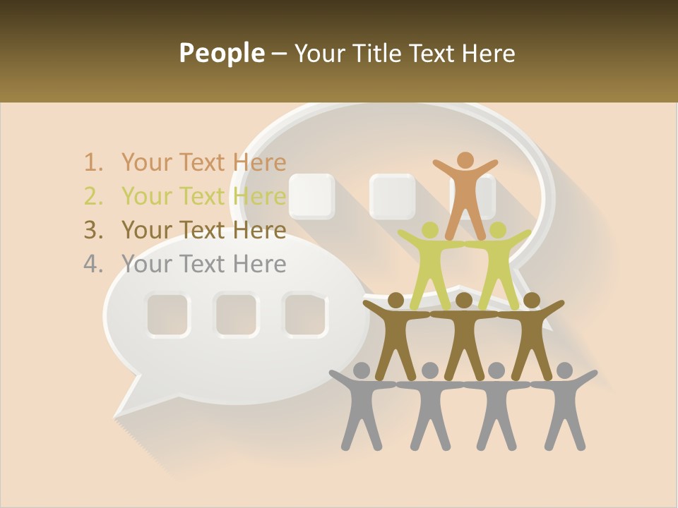Two Speech Bubbles With Long Shadows On A Yellow Background PowerPoint Template