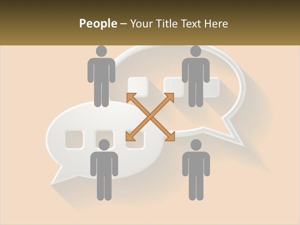 Two Speech Bubbles With Long Shadows On A Yellow Background PowerPoint Template