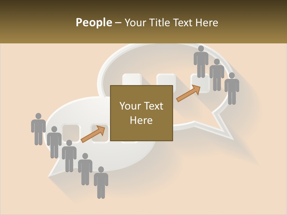 Two Speech Bubbles With Long Shadows On A Yellow Background PowerPoint Template