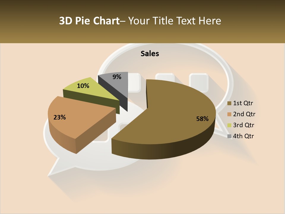 Two Speech Bubbles With Long Shadows On A Yellow Background PowerPoint Template