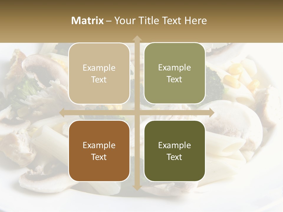 A Plate Of Pasta With Broccoli And Mushrooms PowerPoint Template