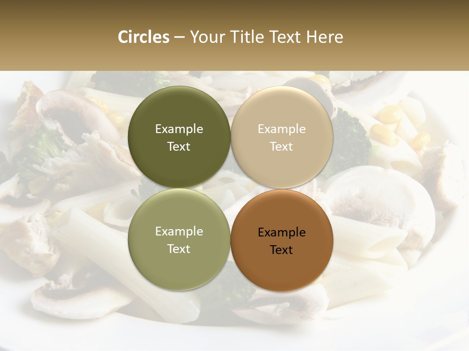 A Plate Of Pasta With Broccoli And Mushrooms PowerPoint Template