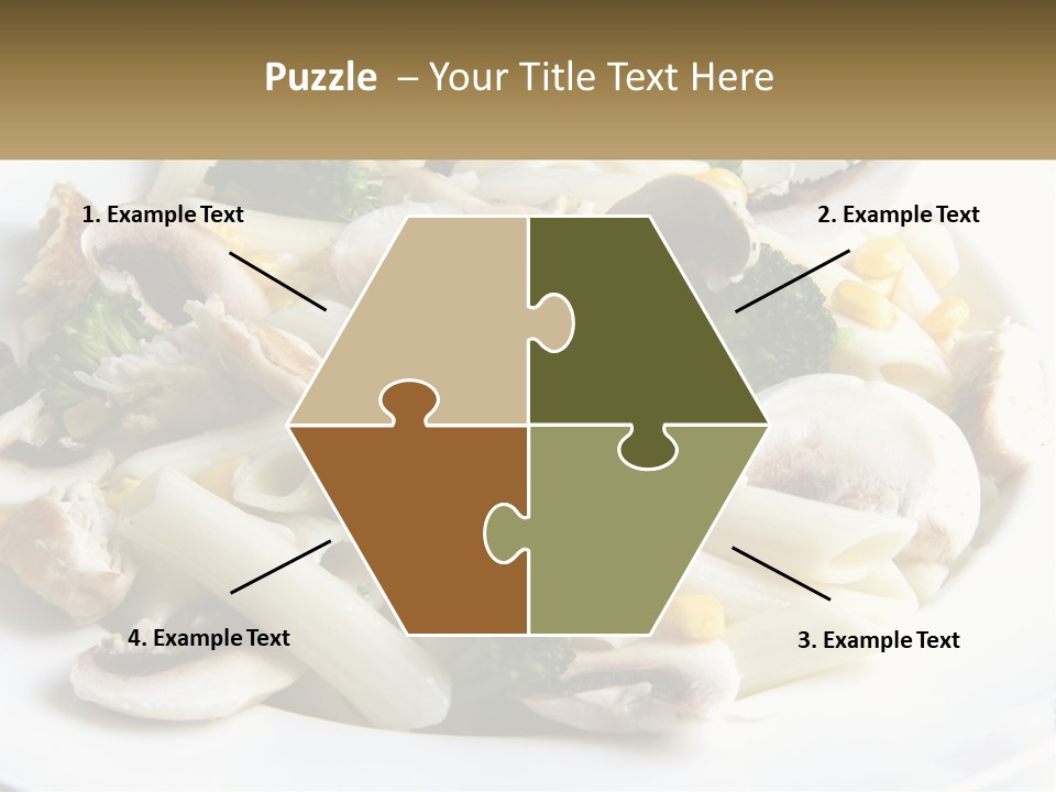 A Plate Of Pasta With Broccoli And Mushrooms PowerPoint Template