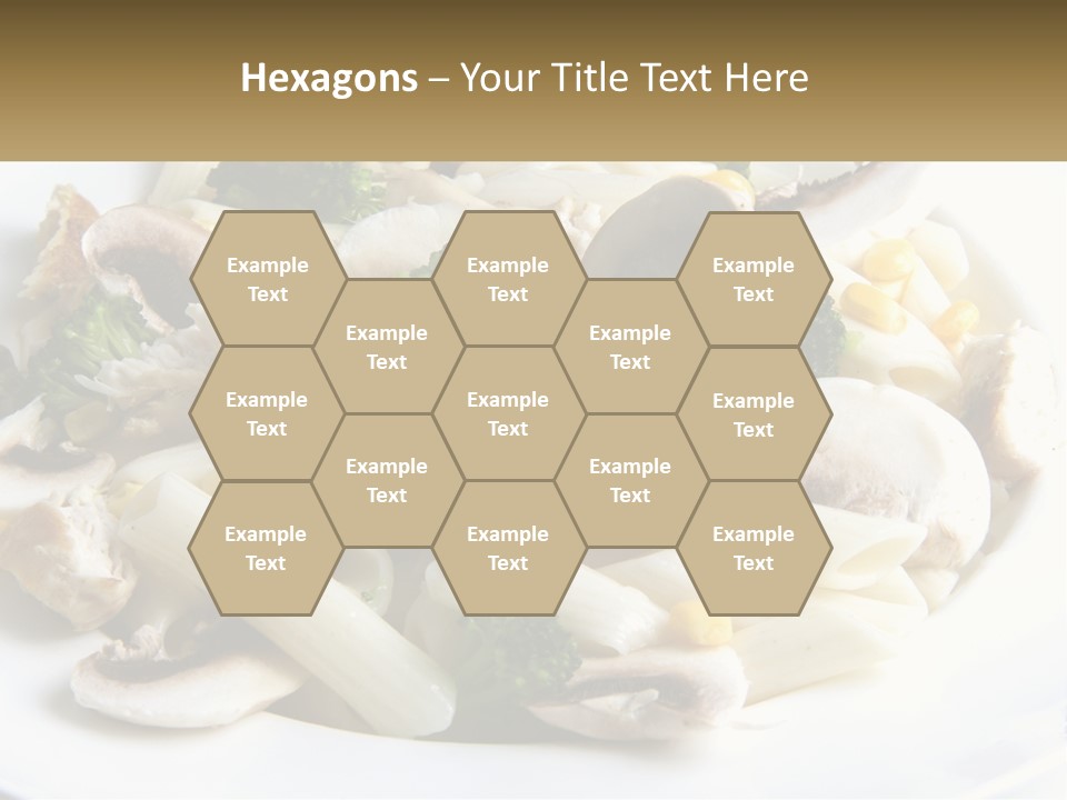 A Plate Of Pasta With Broccoli And Mushrooms PowerPoint Template