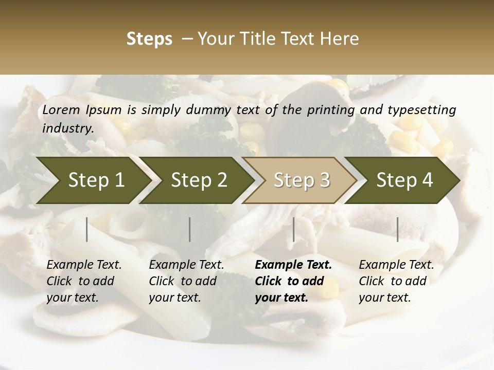 A Plate Of Pasta With Broccoli And Mushrooms PowerPoint Template