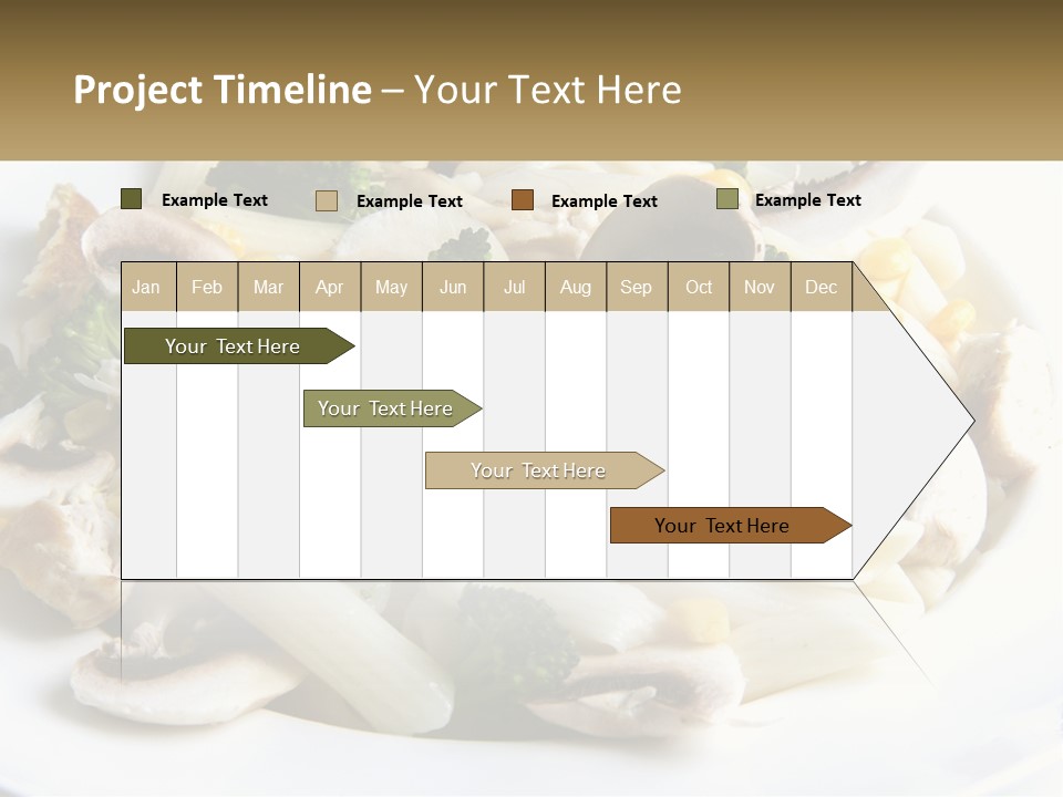 A Plate Of Pasta With Broccoli And Mushrooms PowerPoint Template