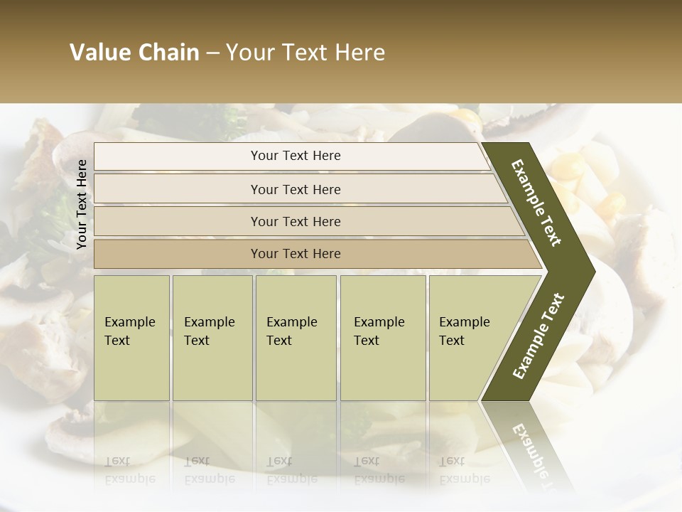 A Plate Of Pasta With Broccoli And Mushrooms PowerPoint Template