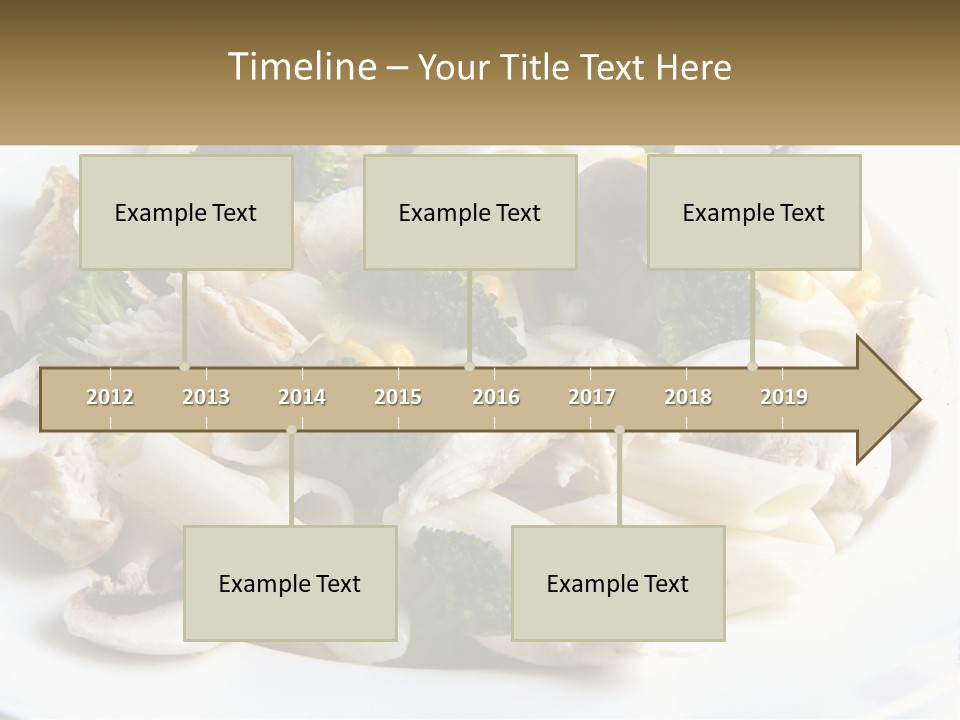 A Plate Of Pasta With Broccoli And Mushrooms PowerPoint Template