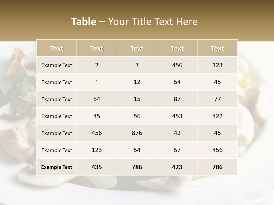 A Plate Of Pasta With Broccoli And Mushrooms PowerPoint Template