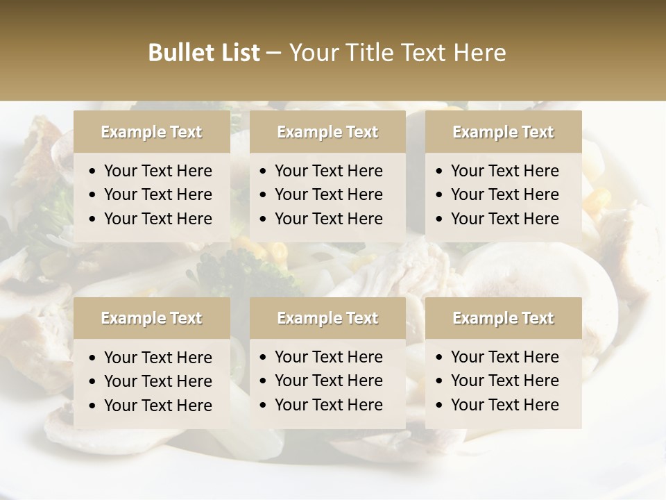 A Plate Of Pasta With Broccoli And Mushrooms PowerPoint Template
