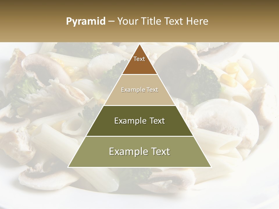 A Plate Of Pasta With Broccoli And Mushrooms PowerPoint Template