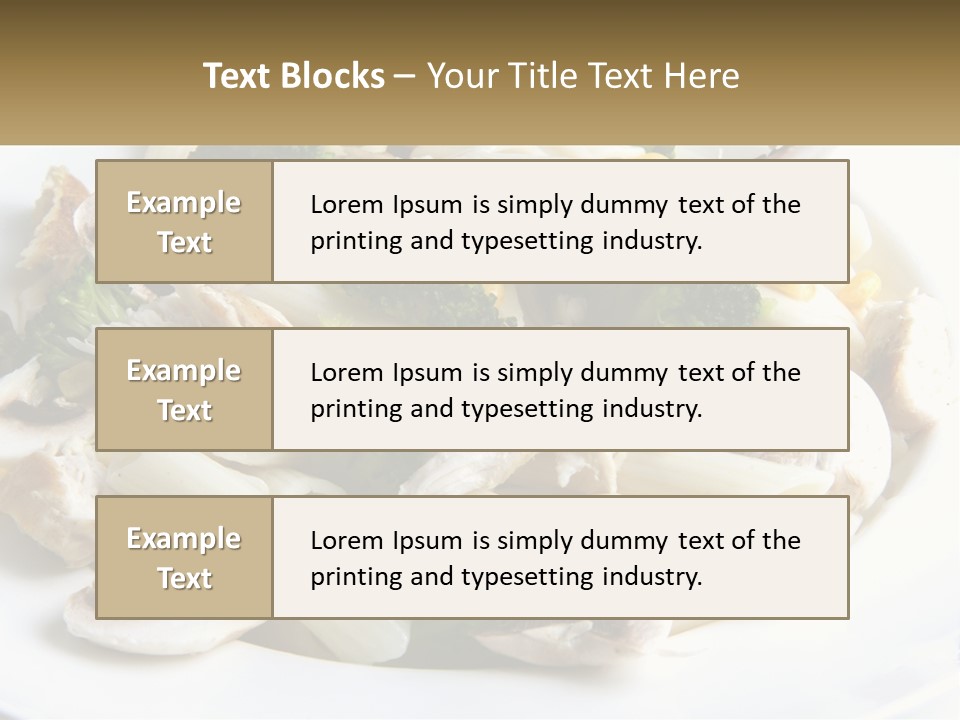 A Plate Of Pasta With Broccoli And Mushrooms PowerPoint Template