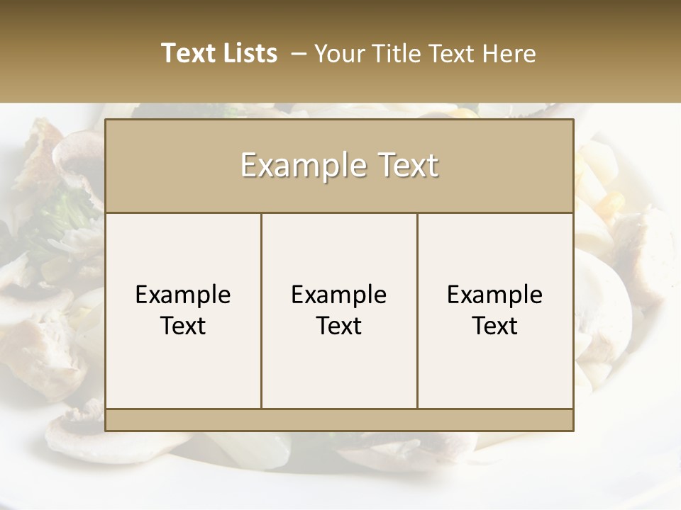 A Plate Of Pasta With Broccoli And Mushrooms PowerPoint Template