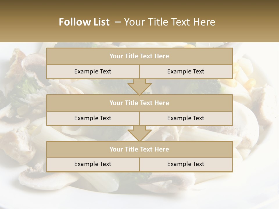 A Plate Of Pasta With Broccoli And Mushrooms PowerPoint Template