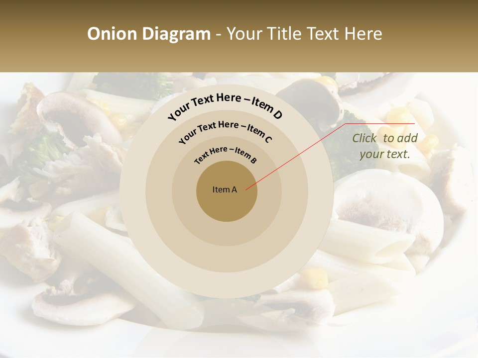 A Plate Of Pasta With Broccoli And Mushrooms PowerPoint Template