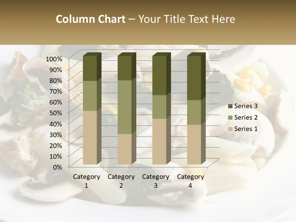 A Plate Of Pasta With Broccoli And Mushrooms PowerPoint Template