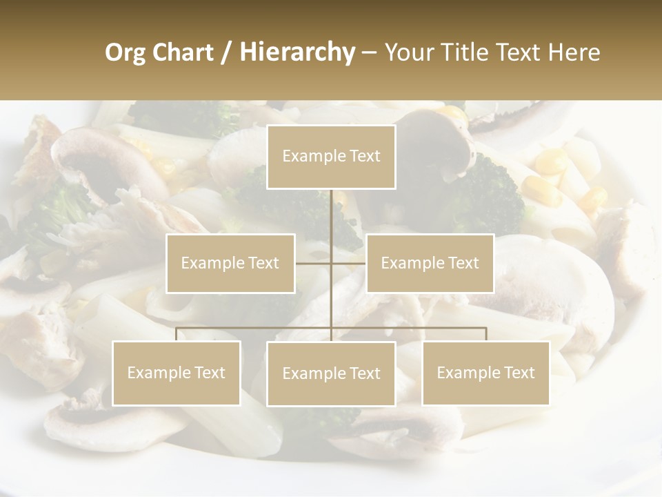 A Plate Of Pasta With Broccoli And Mushrooms PowerPoint Template
