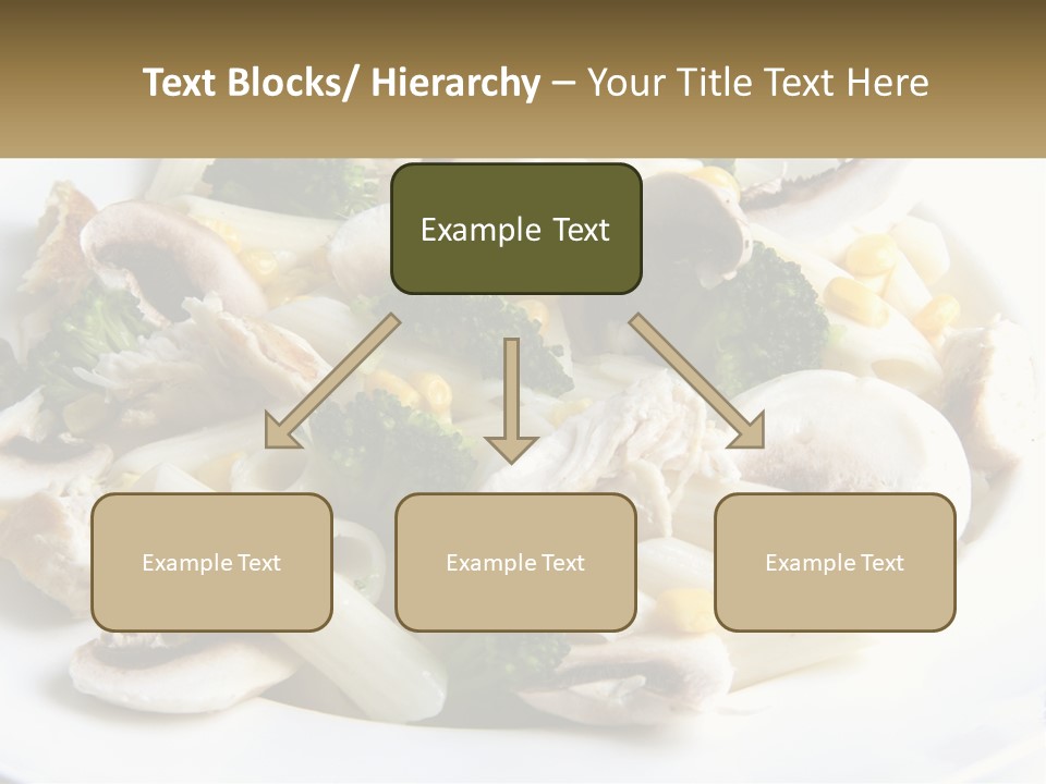 A Plate Of Pasta With Broccoli And Mushrooms PowerPoint Template
