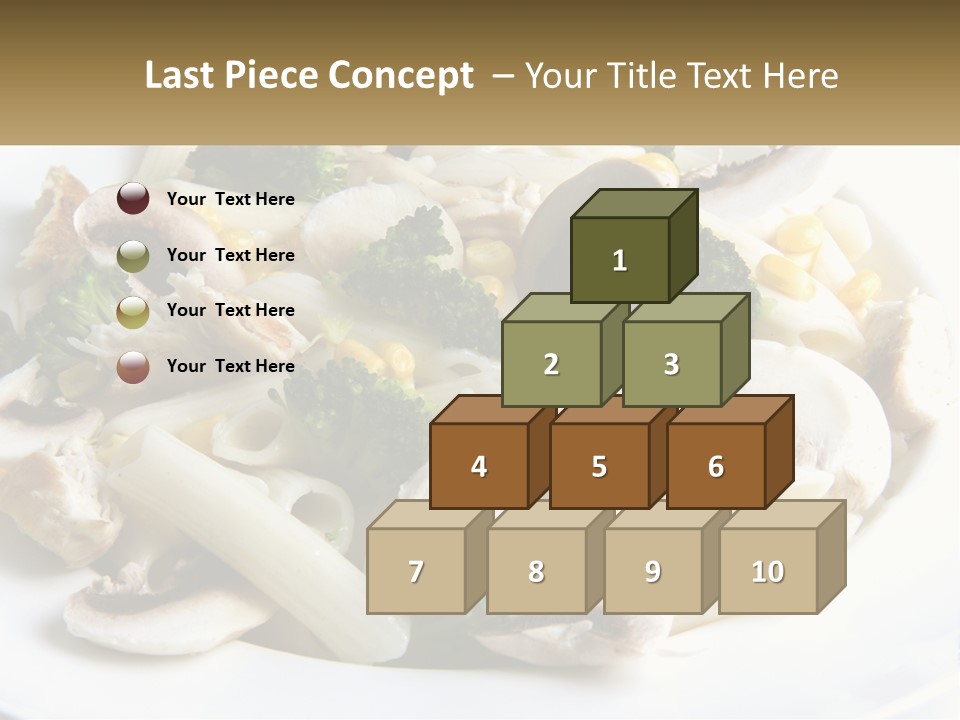 A Plate Of Pasta With Broccoli And Mushrooms PowerPoint Template