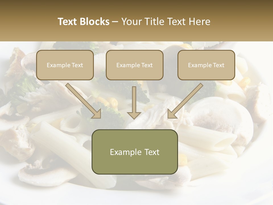 A Plate Of Pasta With Broccoli And Mushrooms PowerPoint Template