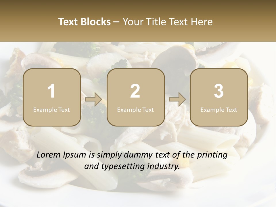 A Plate Of Pasta With Broccoli And Mushrooms PowerPoint Template
