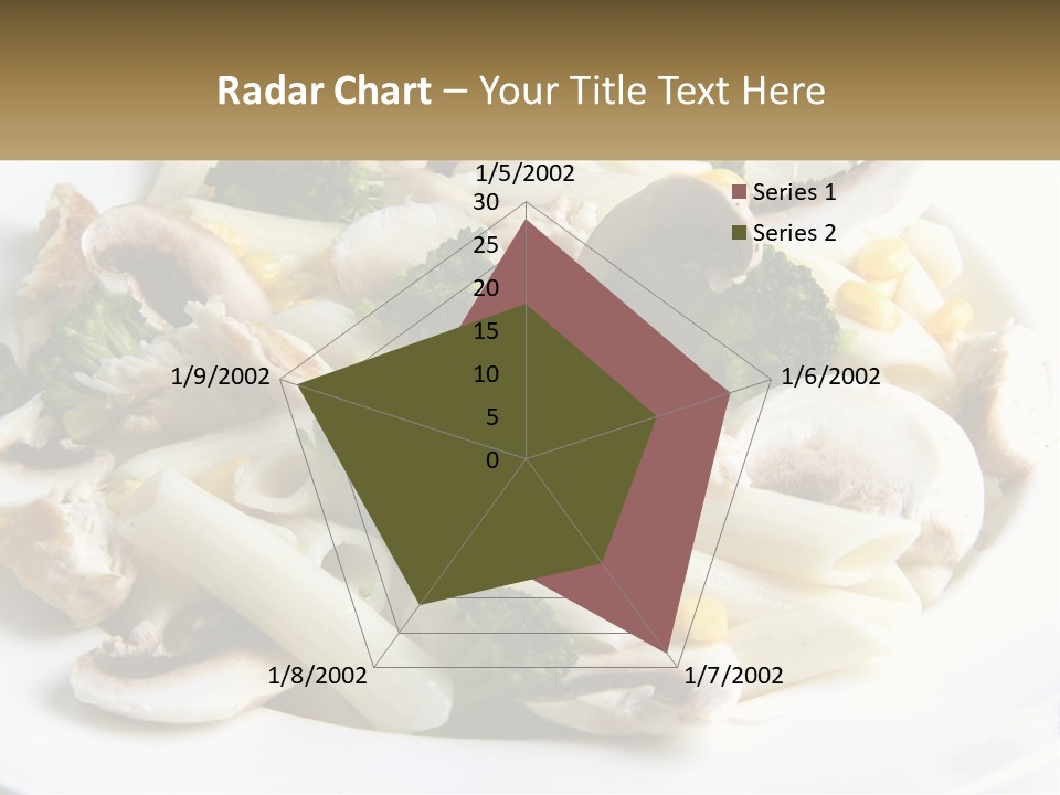 A Plate Of Pasta With Broccoli And Mushrooms PowerPoint Template
