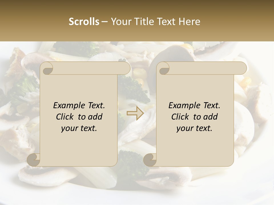 A Plate Of Pasta With Broccoli And Mushrooms PowerPoint Template