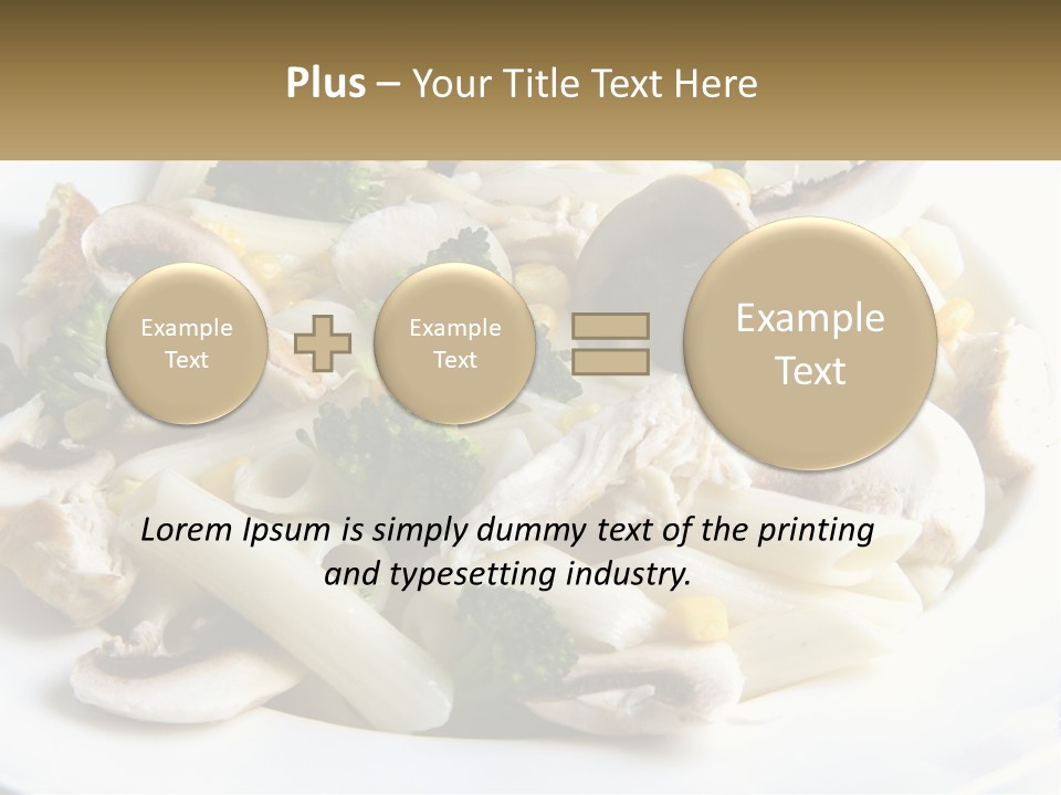A Plate Of Pasta With Broccoli And Mushrooms PowerPoint Template