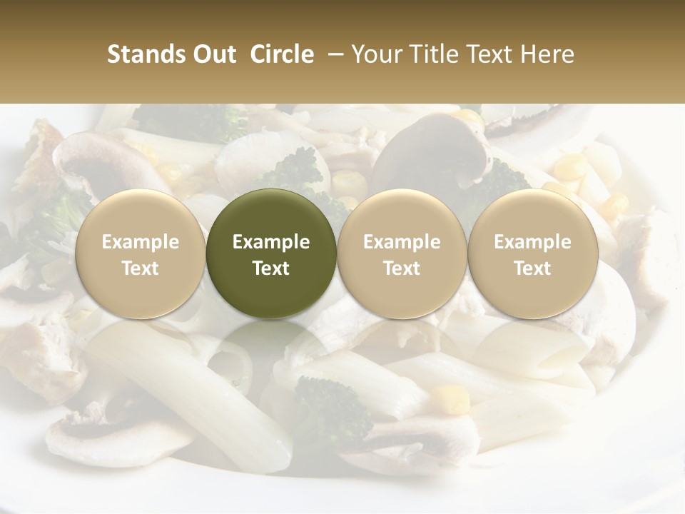 A Plate Of Pasta With Broccoli And Mushrooms PowerPoint Template