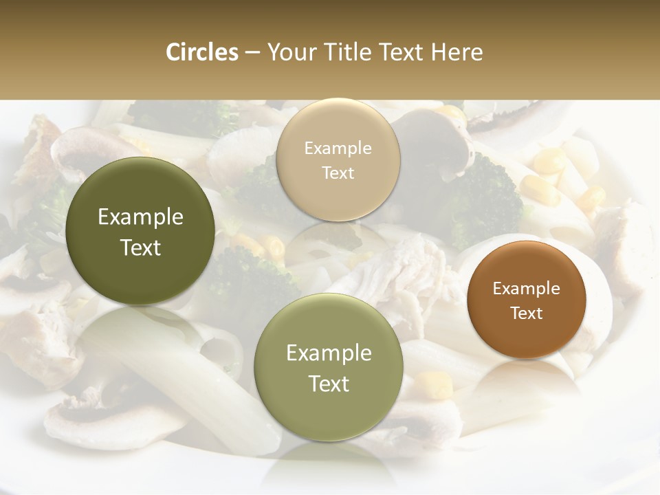 A Plate Of Pasta With Broccoli And Mushrooms PowerPoint Template
