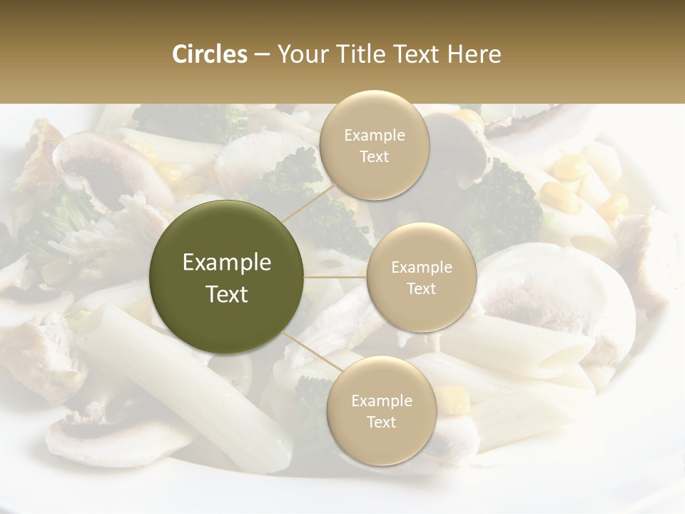 A Plate Of Pasta With Broccoli And Mushrooms PowerPoint Template