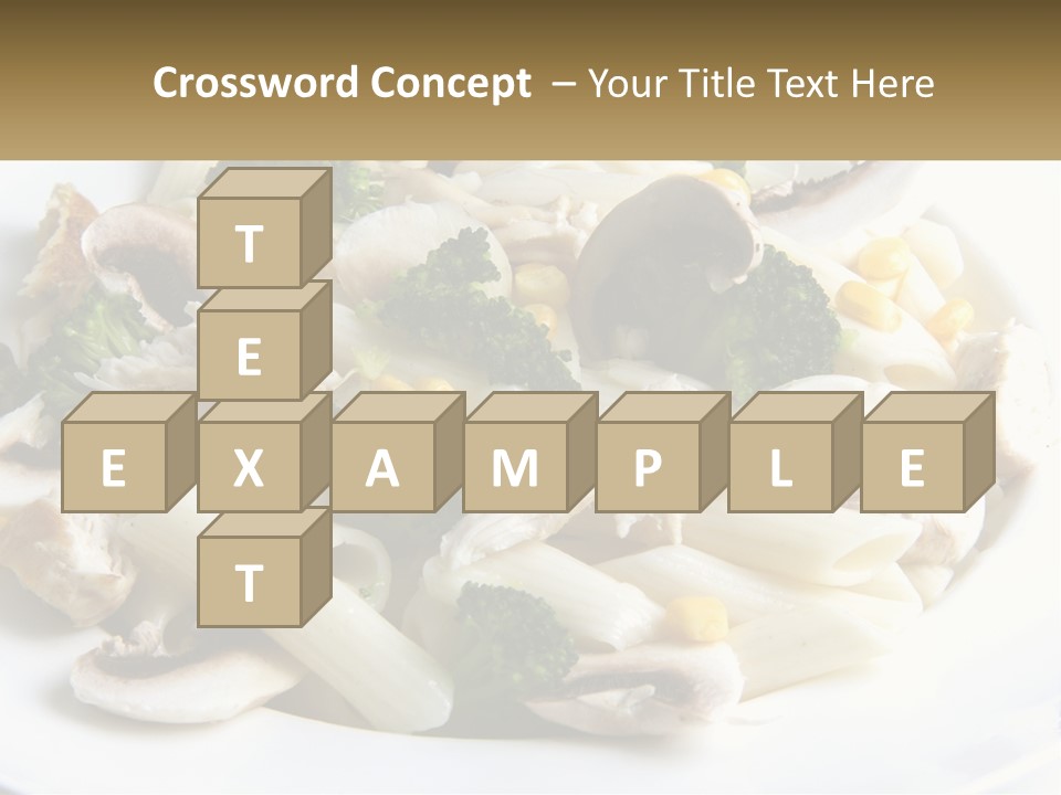 A Plate Of Pasta With Broccoli And Mushrooms PowerPoint Template