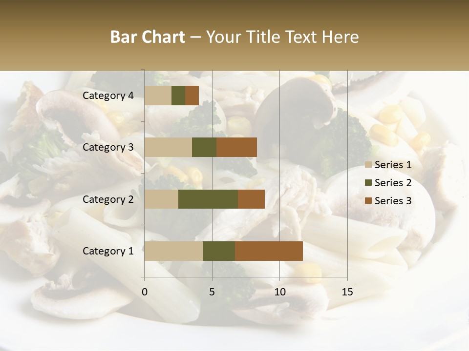 A Plate Of Pasta With Broccoli And Mushrooms PowerPoint Template