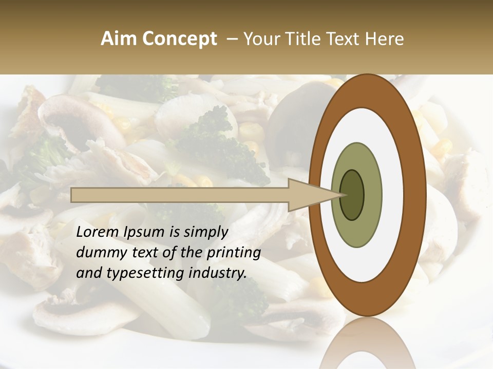 A Plate Of Pasta With Broccoli And Mushrooms PowerPoint Template