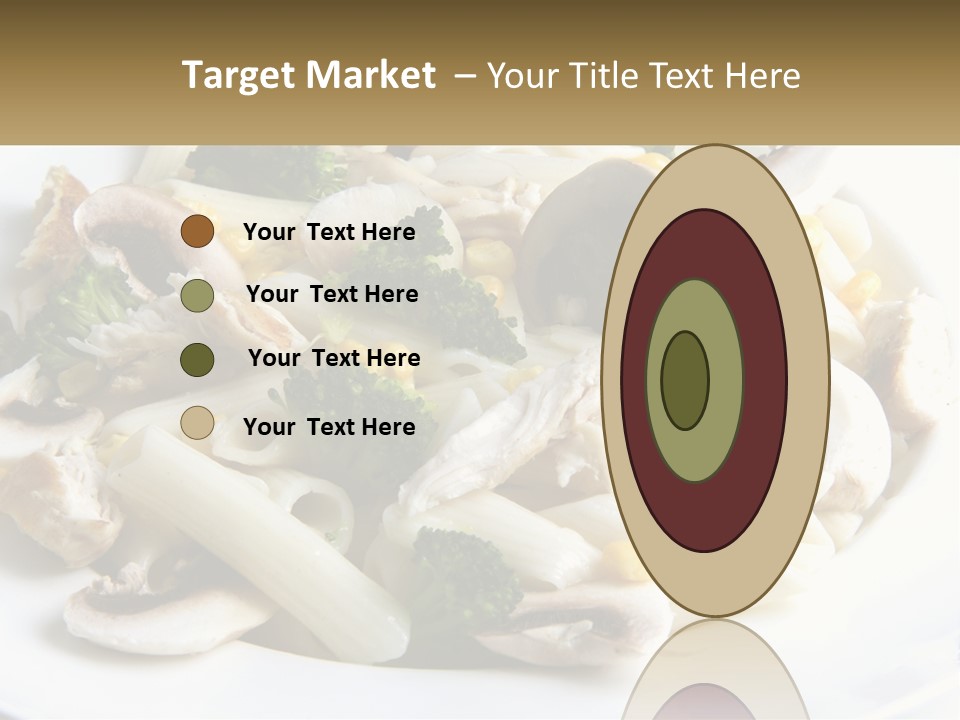 A Plate Of Pasta With Broccoli And Mushrooms PowerPoint Template