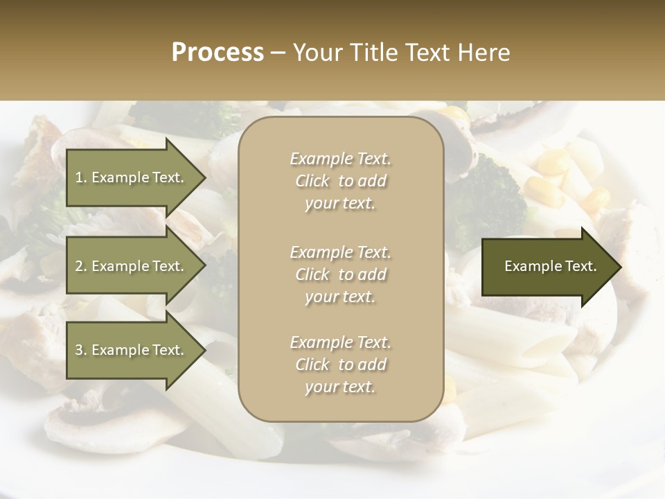 A Plate Of Pasta With Broccoli And Mushrooms PowerPoint Template