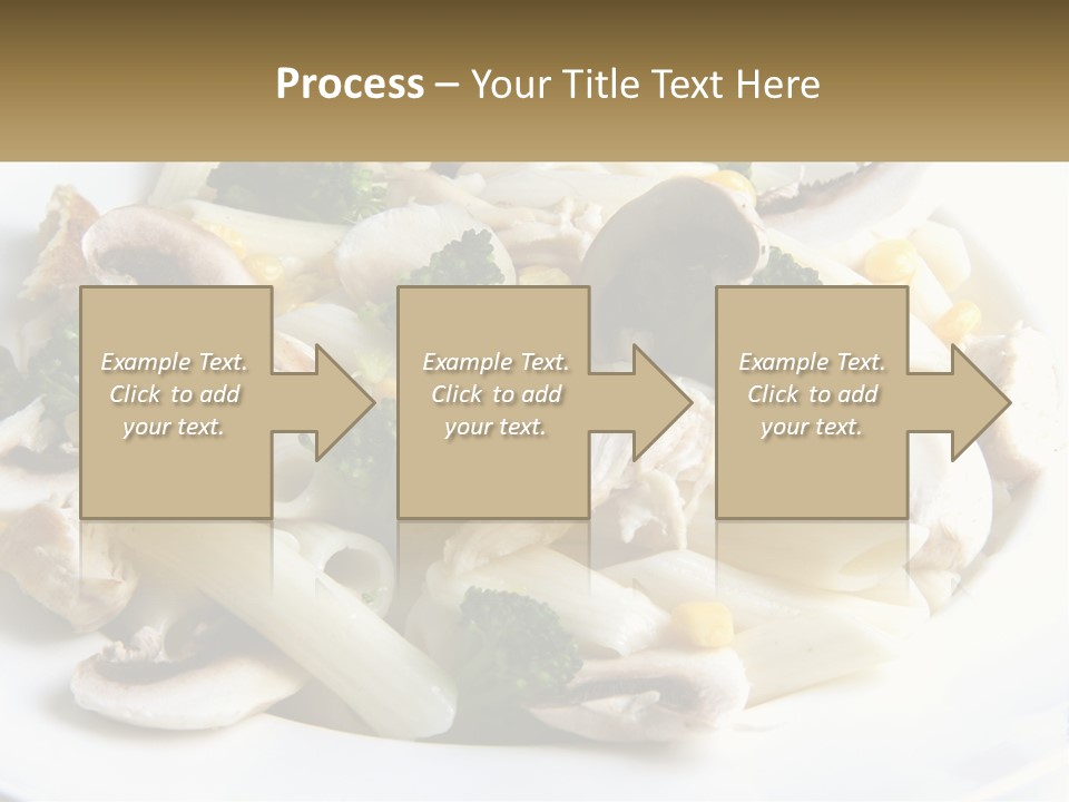A Plate Of Pasta With Broccoli And Mushrooms PowerPoint Template