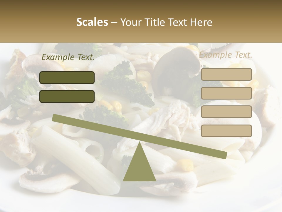 A Plate Of Pasta With Broccoli And Mushrooms PowerPoint Template