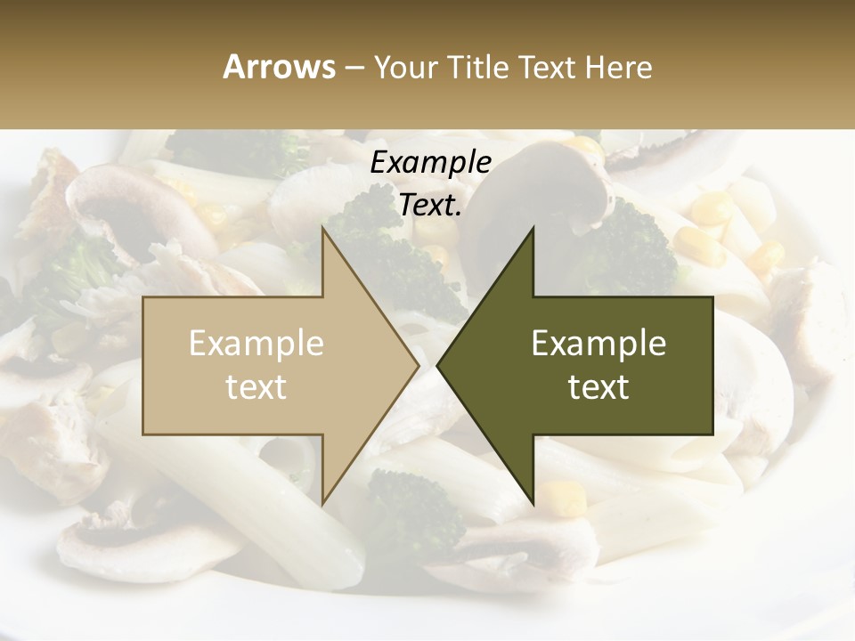 A Plate Of Pasta With Broccoli And Mushrooms PowerPoint Template