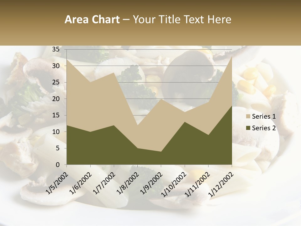 A Plate Of Pasta With Broccoli And Mushrooms PowerPoint Template