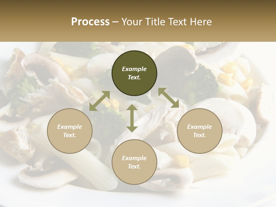 A Plate Of Pasta With Broccoli And Mushrooms PowerPoint Template