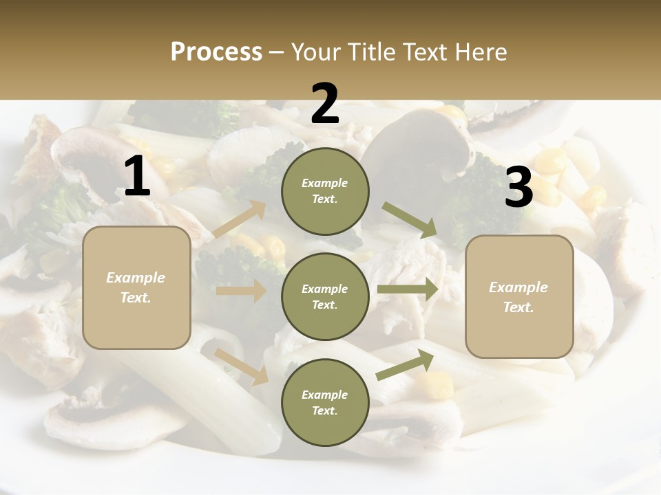 A Plate Of Pasta With Broccoli And Mushrooms PowerPoint Template
