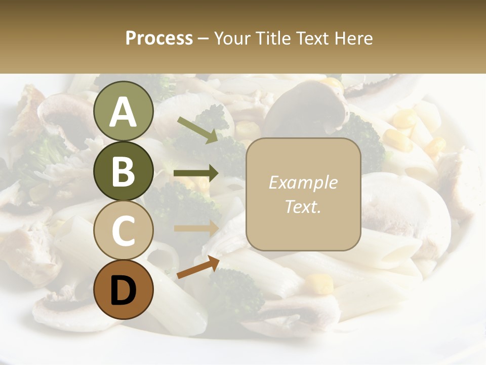A Plate Of Pasta With Broccoli And Mushrooms PowerPoint Template